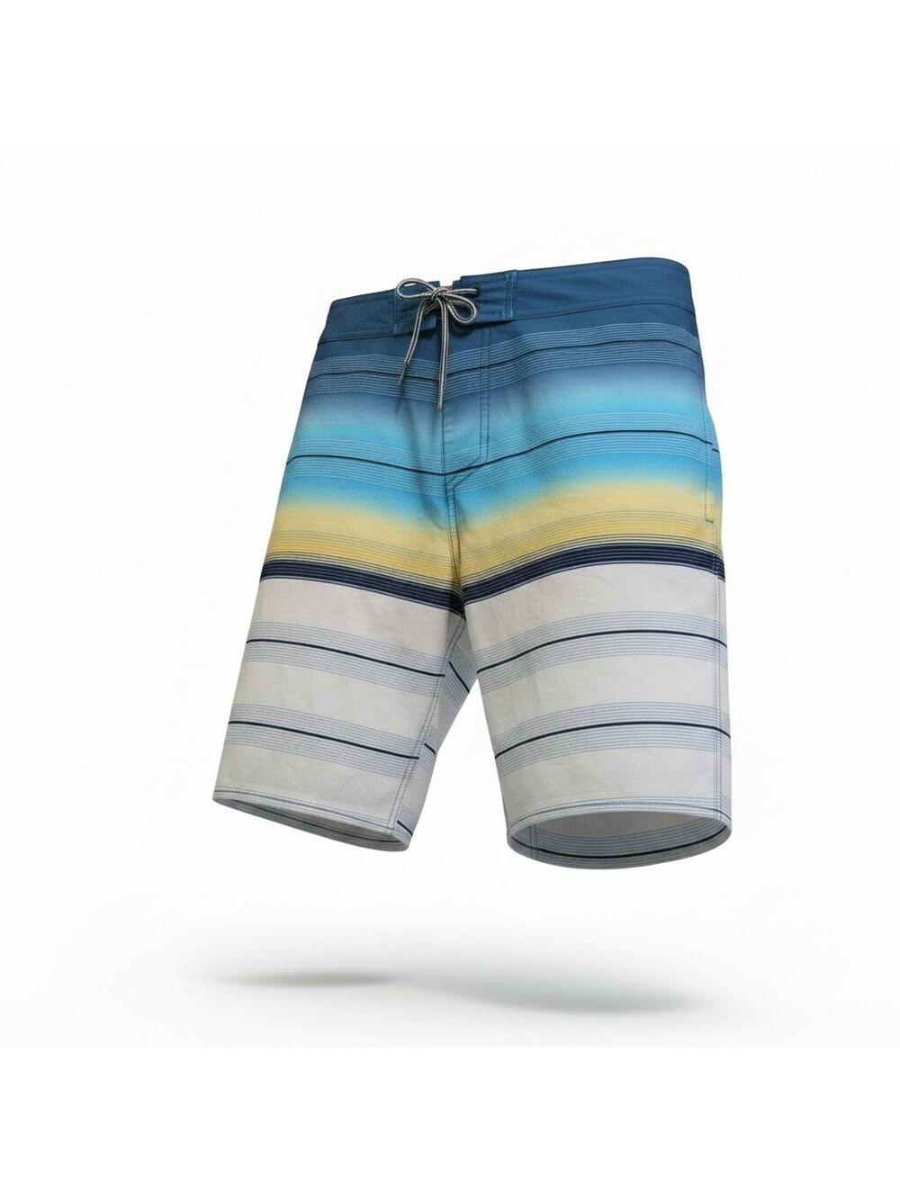 Men's Goodfellow & Co Blue Yellow Stripe Swim Board Shorts Size 30 Drawstring